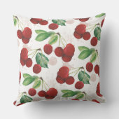 夏のさくらんぼフルーツクラスタパターン クッション (裏面)