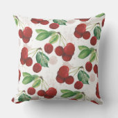 夏のさくらんぼフルーツクラスタパターン クッション (正面)
