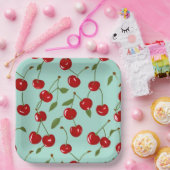 夏のさくらんぼ ペーパープレート (パーティー)