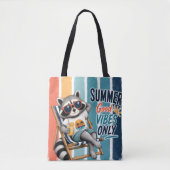 夏のたぬきポジティブデザイン トートバッグ (正面)