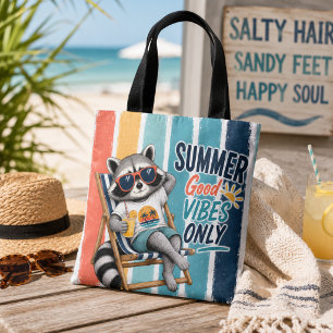 夏のたぬきポジティブデザイン トートバッグ