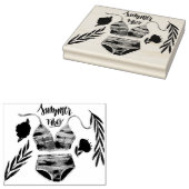 夏のつる植物ビキニゴム印 ラバースタンプ (押印)