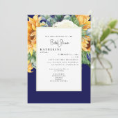 夏のはっきりしたひまわり海軍ブライダルシャワー写真 招待状 (スタンド正面)