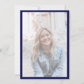 夏のはっきりしたひまわり海軍ブライダルシャワー写真 招待状 (裏面)