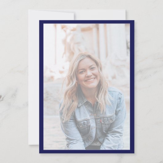 夏のはっきりしたひまわり海軍ブライダルシャワー写真 招待状 (裏面)