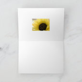 夏のひまわりオーガニックあいさつ空白のきカード カード (内部)