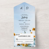 夏のひまわりフローラオールインワンウェディング招待 オールインワン招待状 (内側)