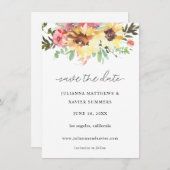 夏のひまわりフローラ保存日 セーブザデート (正面/裏面)