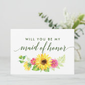 夏のひまわりメイド・オブ・オーナー（花嫁付き添い人） 招待状 (スタンド正面)