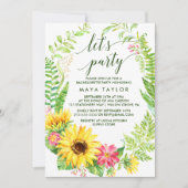 夏のひまわりリースパーティー 招待状 (正面)