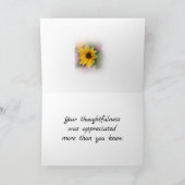 夏のひまわり折りグリーティングカード カード (内部)