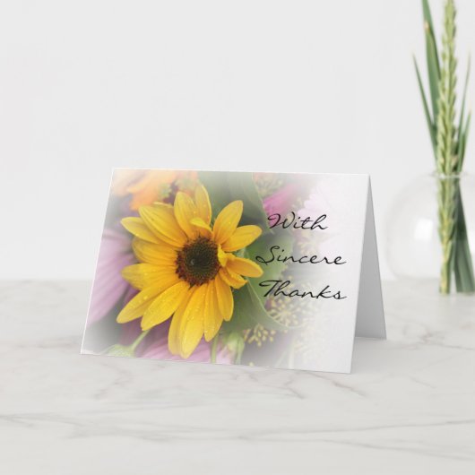 夏のひまわり折りグリーティングカード カード (正面)