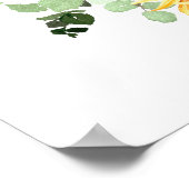 夏のひまわり結婚の歓迎サイン ポスター (角)