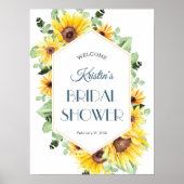 夏のひまわり結婚の歓迎サイン ポスター (正面)