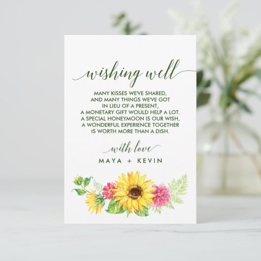 夏のひまわり結婚の願い事 エンクロージャーカード (スタンド正面)
