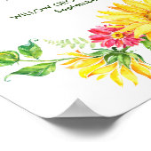 夏のひまわり結婚歓迎 ポスター (角)