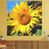 夏のひまわり芸術的スタイル キャンバスプリント (インサイチュ (リビング))