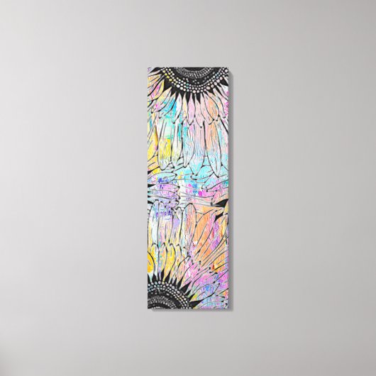 夏のひまわり12インチx 36インチ キャンバスプリント (正面)