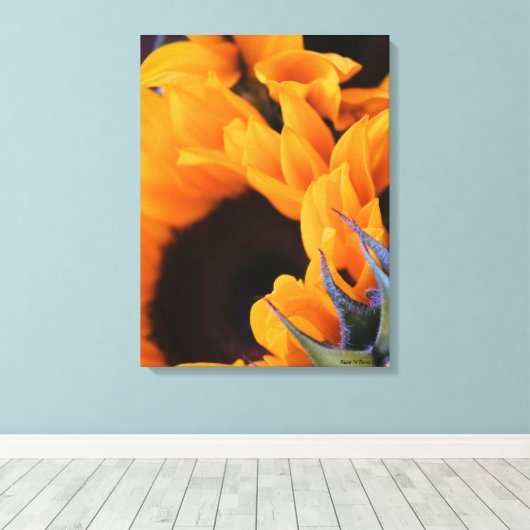 夏のひまわり キャンバスプリント (インサイチュ (ウッドフロア))