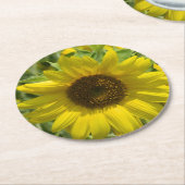 夏のひまわり ラウンドペーパーコースター (アングル)