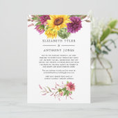 夏のひまわり　結婚式のゲストリスト縮小のお知らせ 案内状 (スタンド正面)