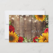 夏のひま素朴ばりと赤バラRSVPカード 出欠カード (裏面)