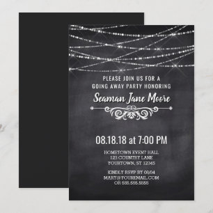 夏のひもライト行く遠くににパーティの招待状 招待状