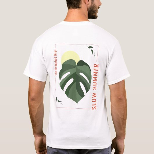 夏のゆったりモンステラ標本 Tシャツ (裏面)