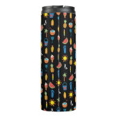 夏のアイコン黒のシームレスな背景 タンブラー (裏面)