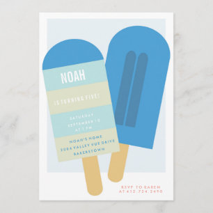 夏のアイスキャンデーの誕生日のパーティの招待状の招待 招待状
