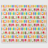 夏のアイスクリームのアイスキャンデーの凍結するデザートの御馳走 ラッピングペーパー (フラット)