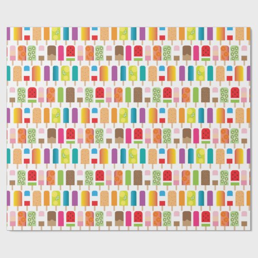 夏のアイスクリームのアイスキャンデーの凍結するデザートの御馳走 ラッピングペーパー (フラット)