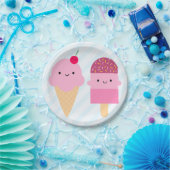 夏のアイスクリームの御馳走 ペーパープレート (パーティー)