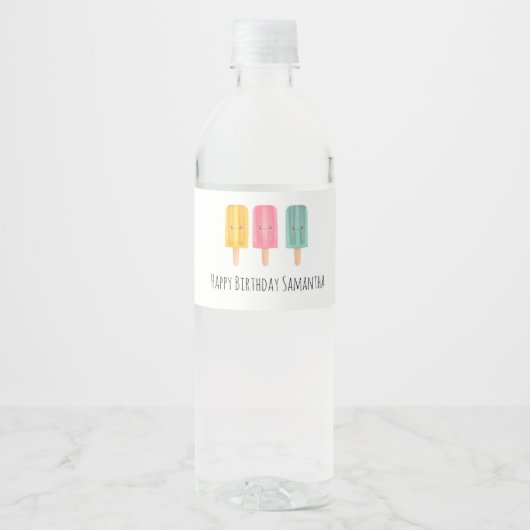 夏のアイスクリームの棒 ペットボトルラベル (正面)