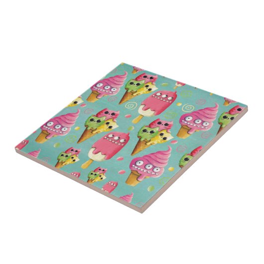 夏のアイスクリームの組合せ タイル (側面)