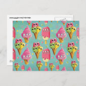 夏のアイスクリームの組合せ ポストカード (正面/裏面)