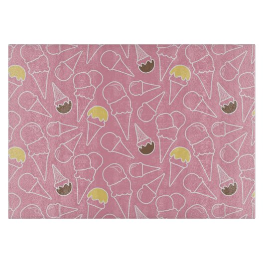 夏のアイスクリームパターン カッティングボード (正面)