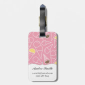 夏のアイスクリームパターン ラゲッジタグ (裏面縦)