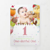 夏のアイスクリーム写真パーティー 三つ折り招待状 (カバー)