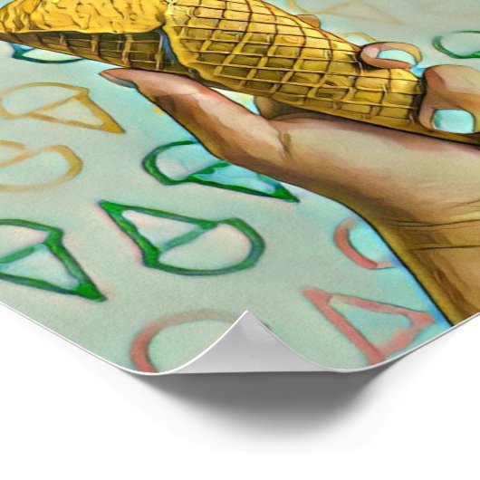 夏のアイスクリーム好き ポスター (角)