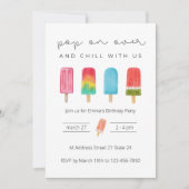 夏のアイスクリーム誕生日パーティー招待状 招待状 (正面)