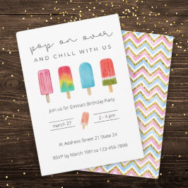 夏のアイスクリーム誕生日パーティー招待状 招待状