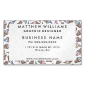 夏のアイスクリー渦巻形のムコーン水彩模様 マグネット名刺 (正面)