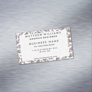 夏のアイスクリー渦巻形のムコーン水彩模様 マグネット名刺