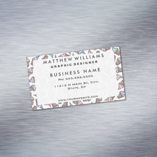 夏のアイスクリー渦巻形のムコーン水彩模様 マグネット名刺 (インサイチュ)