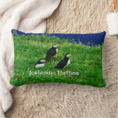 夏のアイスランドパフィン ランバークッション (ブランケット)