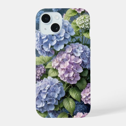 夏のアジサイの庭 iPhone 15ケース (裏面)