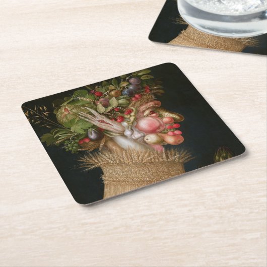 夏のアルカンボルド スクエアペーパーコースター (アングル)