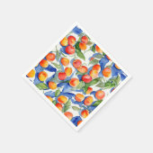 夏のアートアプリコッツフルーツ水の色のパターン スタンダードカクテルナプキン (角)