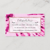 夏のアートネオンガーリー赤面ピンク絞り染めパターン 名刺 (裏面)